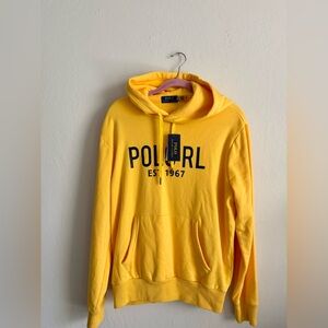 POLO RALPH LAUREN Men’s Yellow Polo RL 1967 Graphic Fleece Hoodie M New